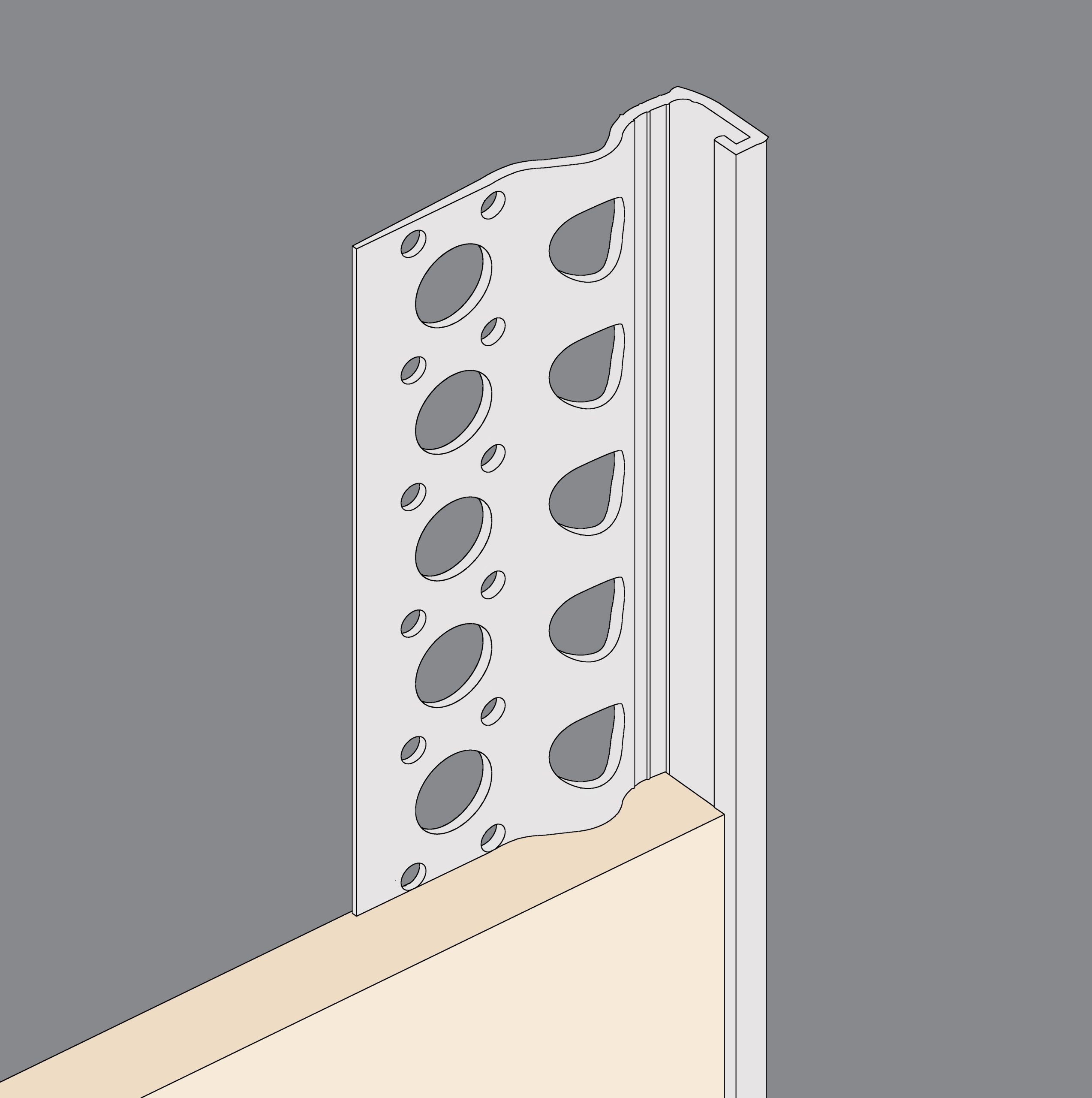 13mm White Stop Bead for Exterior Render 2.5mtr